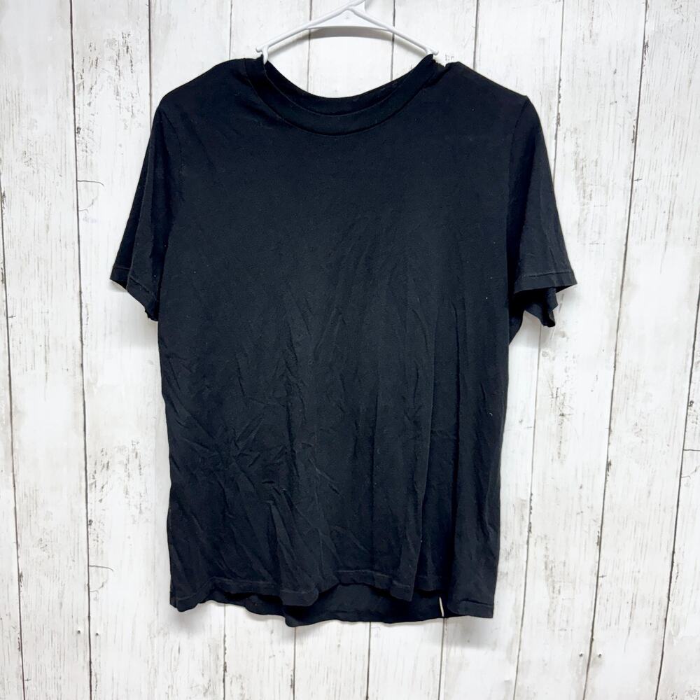 Cheap Monday Top Women Size Small Black Runner Top Short Sleeve Tee Shirt